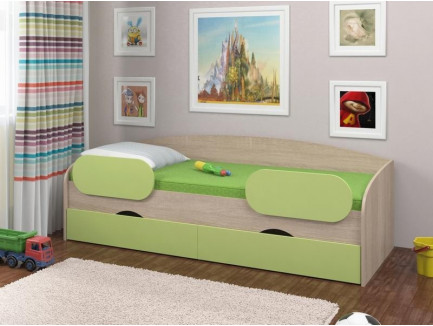 Кровать Соня-2 с ящиками и защитными бортиками, спальное место 190х80 см